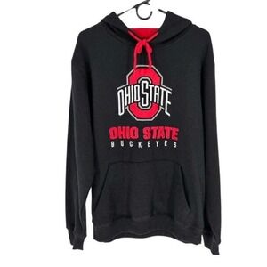 Stadium Athletics Ohio State Hoodie Mens‎ Large Black Red Embroidered Buckeyes